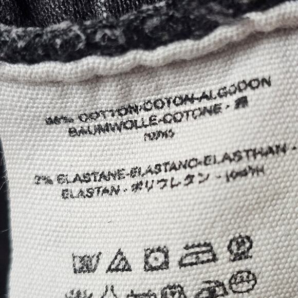 Free People Jeans 26 Women’s black Distressed frayed ankle embellished retro 70s - Picture 10 of 11